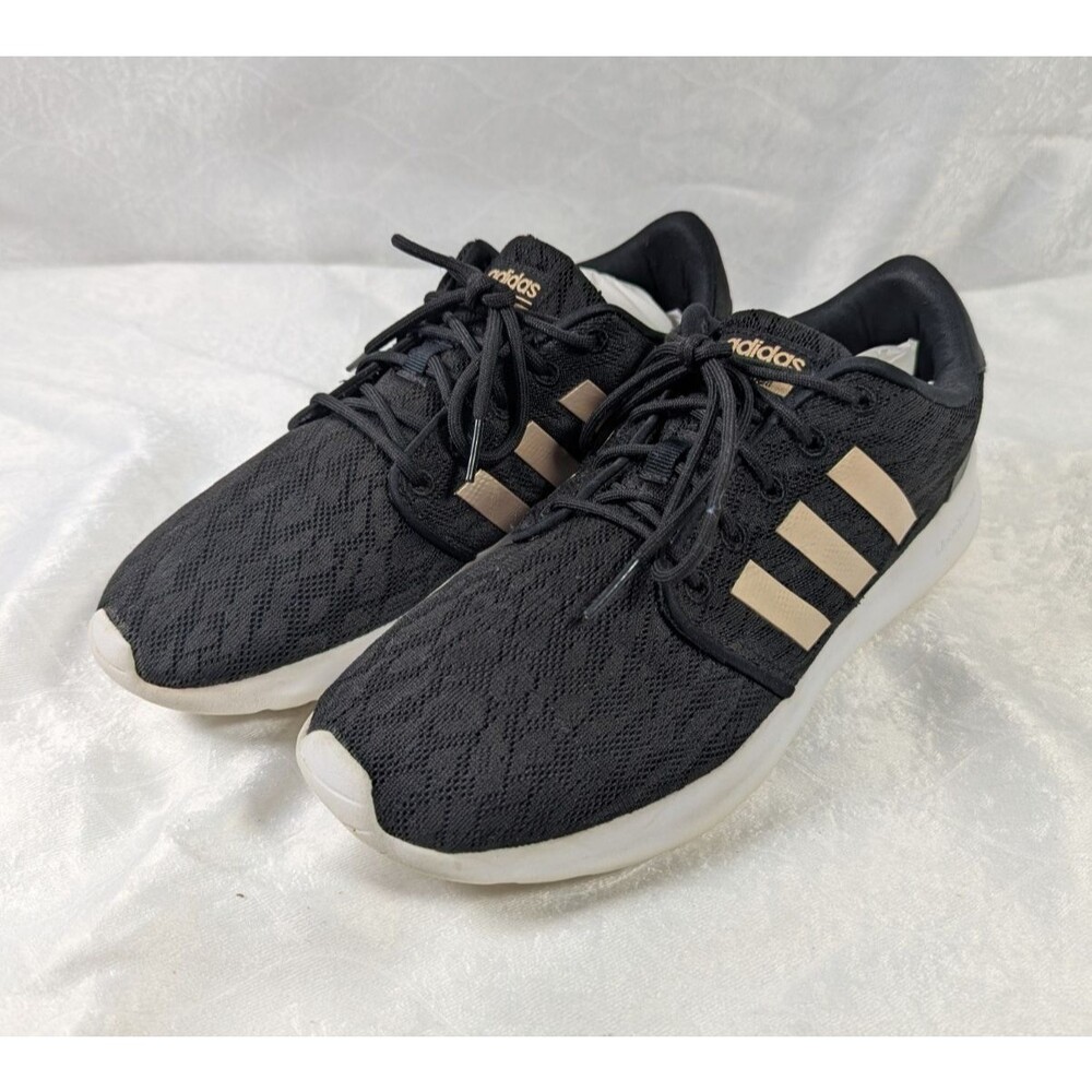 Adidas Cloudfoam QT Racer Women's 9 Black Copper Rose Gold Athletic Sneakers